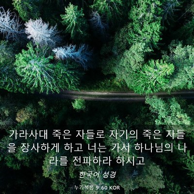 Picture 03 - 누가복음 9:60 KOR - 가라사대 죽은 자들로 자기의 죽은 - Bible Verse Picture