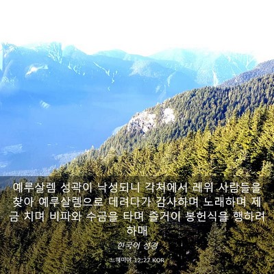 Picture 03 - 느헤미야 12:27 KOR - 예루살렘 성곽이 낙성되니 각처에서 - Bible Verse Picture