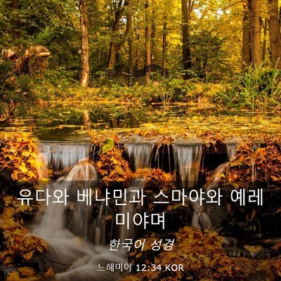 Picture 03 - 느헤미야 12:34 KOR - 유다와 베냐민과 스마야와 - Bible Verse Picture