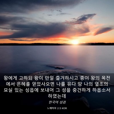 Picture 03 - 느헤미야 2:5 KOR - 왕에게 고하되 왕이 만일 즐겨하시고 - Bible Verse Picture