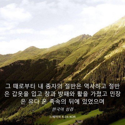 Picture 03 - 느헤미야 4:16 KOR - 그 때로부터 내 종자의 절반은 - Bible Verse Picture