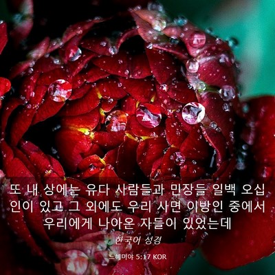Picture 03 - 느헤미야 5:17 KOR - 또 내 상에는 유다 사람들과 민장들 - Bible Verse Picture