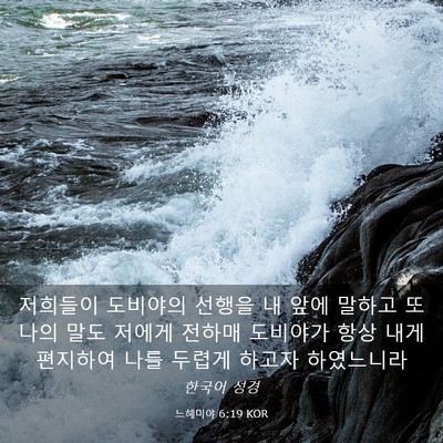 Picture 03 - 느헤미야 6:19 KOR - 저희들이 도비야의 선행을 내 앞에 - Bible Verse Picture