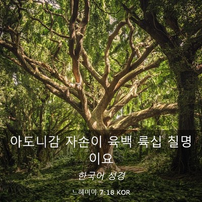 Picture 03 - 느헤미야 7:18 KOR - 아도니감 자손이 육백 륙십 - Bible Verse Picture