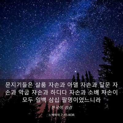 Picture 03 - 느헤미야 7:45 KOR - 문지기들은 살룸 자손과 아델 자손과 - Bible Verse Picture