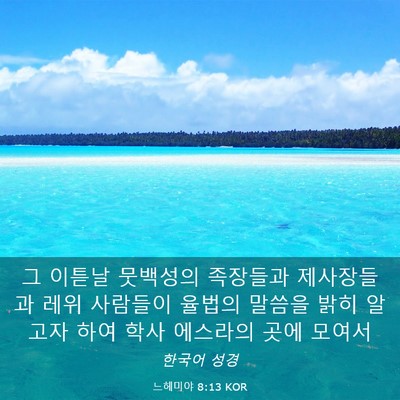 Picture 03 - 느헤미야 8:13 KOR - 그 이튿날 뭇백성의 족장들과 - Bible Verse Picture