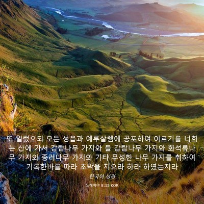 Picture 03 - 느헤미야 8:15 KOR - 또 일렀으되 모든 성읍과 예루살렘에 - Bible Verse Picture