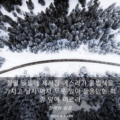 Picture 03 - 느헤미야 8:2 KOR - 칠월 일일에 제사장 에스라가 - Bible Verse Picture
