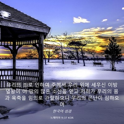 Picture 03 - 느헤미야 9:37 KOR - 우리의 죄로 인하여 주께서 우리 - Bible Verse Picture