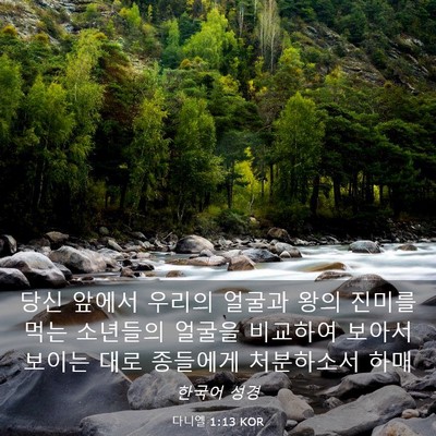 Picture 03 - 다니엘 1:13 KOR - 당신 앞에서 우리의 얼굴과 왕의 - Bible Verse Picture