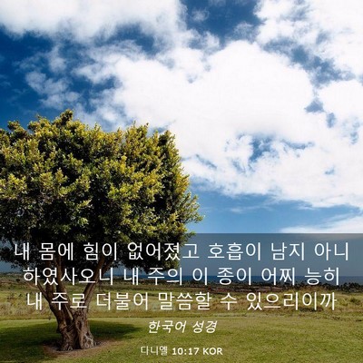 Picture 03 - 다니엘 10:17 KOR - 내 몸에 힘이 없어졌고 호흡이 남지 - Bible Verse Picture