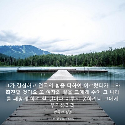 Picture 03 - 다니엘 11:17 KOR - 그가 결심하고 전국의 힘을 다하여 - Bible Verse Picture