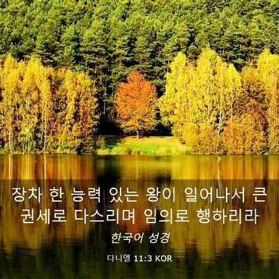 Picture 03 - 다니엘 11:3 KOR - 장차 한 능력 있는 왕이 일어나서 큰 - Bible Verse Picture