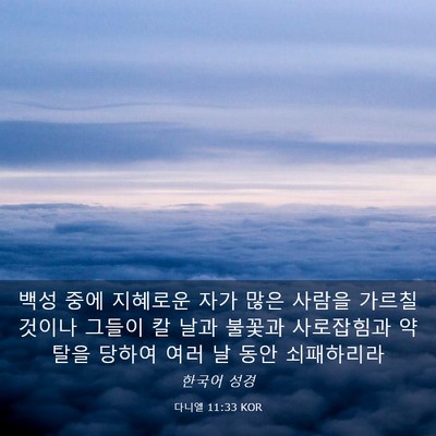 Picture 03 - 다니엘 11:33 KOR - 백성 중에 지혜로운 자가 많은 - Bible Verse Picture