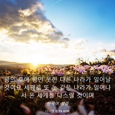 Picture 03 - 다니엘 2:39 KOR - 왕의 후에 왕만 못한 다른 나라가 - Bible Verse Picture