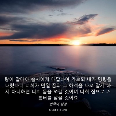 Picture 03 - 다니엘 2:5 KOR - 왕이 갈대아 술사에게 대답하여 - Bible Verse Picture