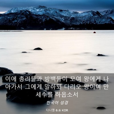 Picture 03 - 다니엘 6:6 KOR - 이에 총리들과 방백들이 모여 왕에게 - Bible Verse Picture