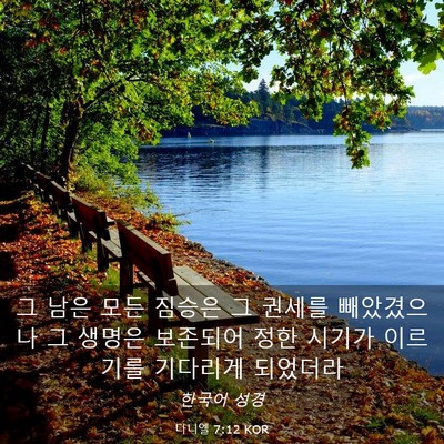 Picture 03 - 다니엘 7:12 KOR - 그 남은 모든 짐승은 그 권세를 - Bible Verse Picture