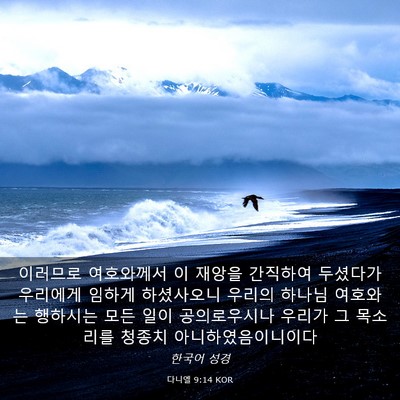 Picture 03 - 다니엘 9:14 KOR - 이러므로 여호와께서 이 재앙을 - Bible Verse Picture