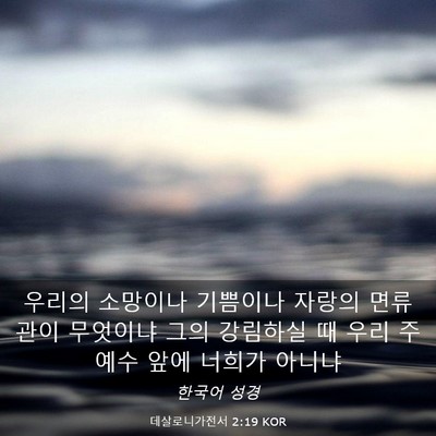 Picture 03 - 데살로니가전서 2:19 KOR - 우리의 소망이나 기쁨이나 자랑의 - Bible Verse Picture