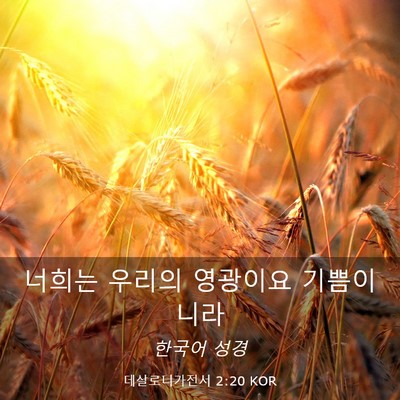 Picture 03 - 데살로니가전서 2:20 KOR - 너희는 우리의 영광이요 - Bible Verse Picture