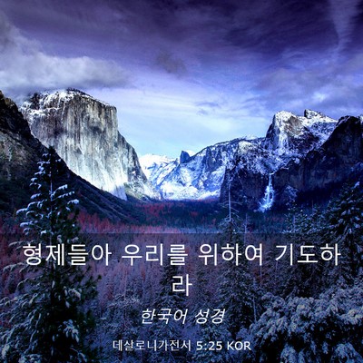 Picture 03 - 데살로니가전서 5:25 KOR - 형제들아 우리를 위하여 - Bible Verse Picture