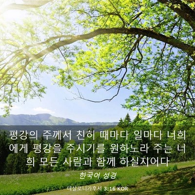 Picture 03 - 데살로니가후서 3:16 KOR - 평강의 주께서 친히 때마다 일마다 - Bible Verse Picture