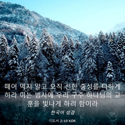 Picture 03 - 디도서 2:10 KOR - 떼어 먹지 말고 오직 선한 충성을 - Bible Verse Picture
