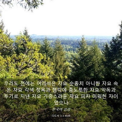 Picture 03 - 디도서 3:3 KOR - 우리도 전에는 어리석은 자요 순종치 - Bible Verse Picture