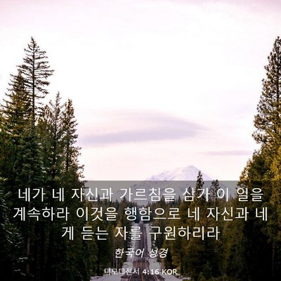 Picture 03 - 디모데전서 4:16 KOR - 네가 네 자신과 가르침을 삼가 이 - Bible Verse Picture