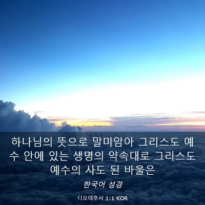 Picture 03 - 디모데후서 1:1 KOR - 하나님의 뜻으로 말미암아 그리스도 - Bible Verse Picture