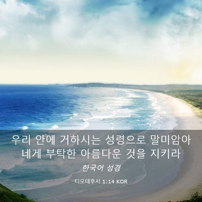Picture 03 - 디모데후서 1:14 KOR - 우리 안에 거하시는 성령으로 - Bible Verse Picture