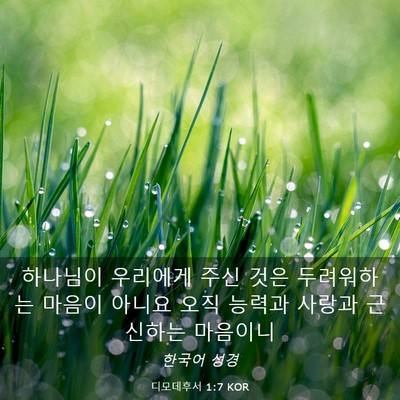 Picture 03 - 디모데후서 1:7 KOR - 하나님이 우리에게 주신 것은 - Bible Verse Picture