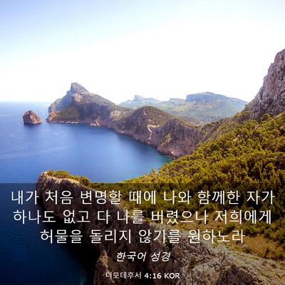 Picture 03 - 디모데후서 4:16 KOR - 내가 처음 변명할 때에 나와 함께한 - Bible Verse Picture