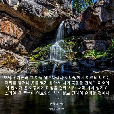 Picture 03 - 레위기 10:6 KOR - 모세가 아론과 그 아들 엘르아살과 - Bible Verse Picture