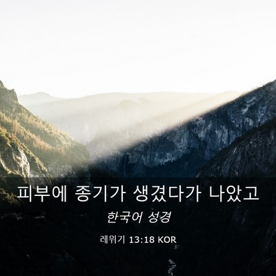 Picture 03 - 레위기 13:18 KOR - 피부에 종기가 생겼다가 - Bible Verse Picture