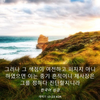 Picture 03 - 레위기 13:23 KOR - 그러나 그 색점이 여전하고 퍼지지 - Bible Verse Picture