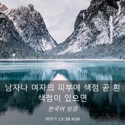 Picture 03 - 레위기 13:38 KOR - 남자나 여자의 피부에 색점 곧 흰 - Bible Verse Picture