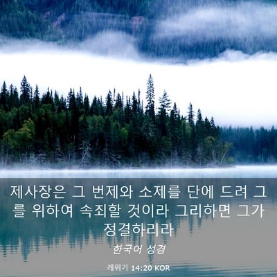 Picture 03 - 레위기 14:20 KOR - 제사장은 그 번제와 소제를 단에 - Bible Verse Picture