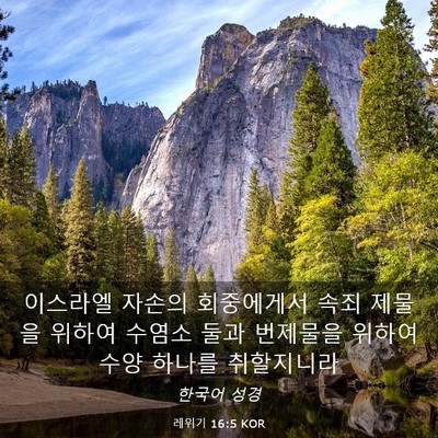 Picture 03 - 레위기 16:5 KOR - 이스라엘 자손의 회중에게서 속죄 - Bible Verse Picture