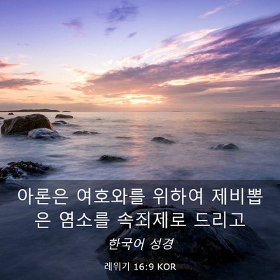 Picture 03 - 레위기 16:9 KOR - 아론은 여호와를 위하여 제비뽑은 - Bible Verse Picture