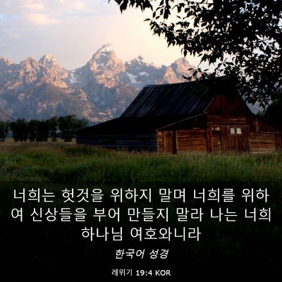 Picture 03 - 레위기 19:4 KOR - 너희는 헛것을 위하지 말며 너희를 - Bible Verse Picture