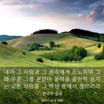 Picture 03 - 레위기 20:5 KOR - 내가 그 사람과 그 권속에게 - Bible Verse Picture