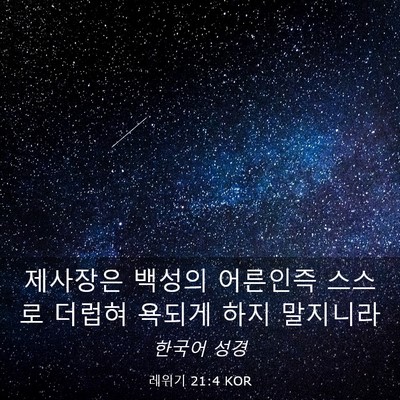 Picture 03 - 레위기 21:4 KOR - 제사장은 백성의 어른인즉 스스로 - Bible Verse Picture