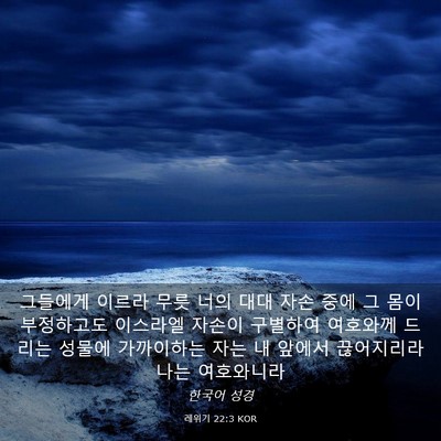 Picture 03 - 레위기 22:3 KOR - 그들에게 이르라 무릇 너의 대대 - Bible Verse Picture