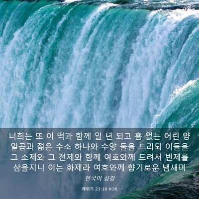 Picture 03 - 레위기 23:18 KOR - 너희는 또 이 떡과 함께 일 년 되고 - Bible Verse Picture