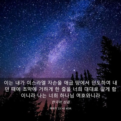 Picture 03 - 레위기 23:43 KOR - 이는 내가 이스라엘 자손을 애굽 - Bible Verse Picture