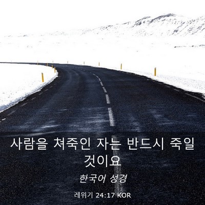 Picture 03 - 레위기 24:17 KOR - 사람을 쳐죽인 자는 반드시 죽일 - Bible Verse Picture