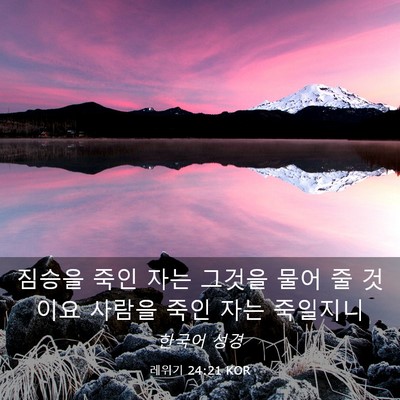 Picture 03 - 레위기 24:21 KOR - 짐승을 죽인 자는 그것을 물어 줄 - Bible Verse Picture
