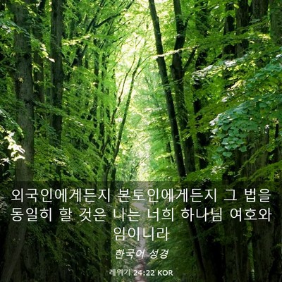Picture 03 - 레위기 24:22 KOR - 외국인에게든지 본토인에게든지 그 - Bible Verse Picture